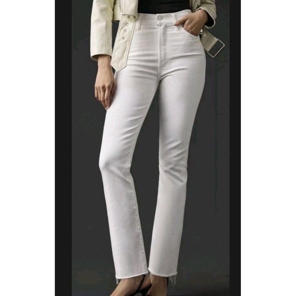 MOTHER The Hustler Ankle Fray Fairest of Them All White Jeans USA -29 NWOT